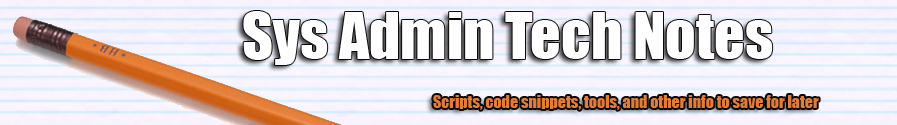 Sys Admin Tech Notes header image